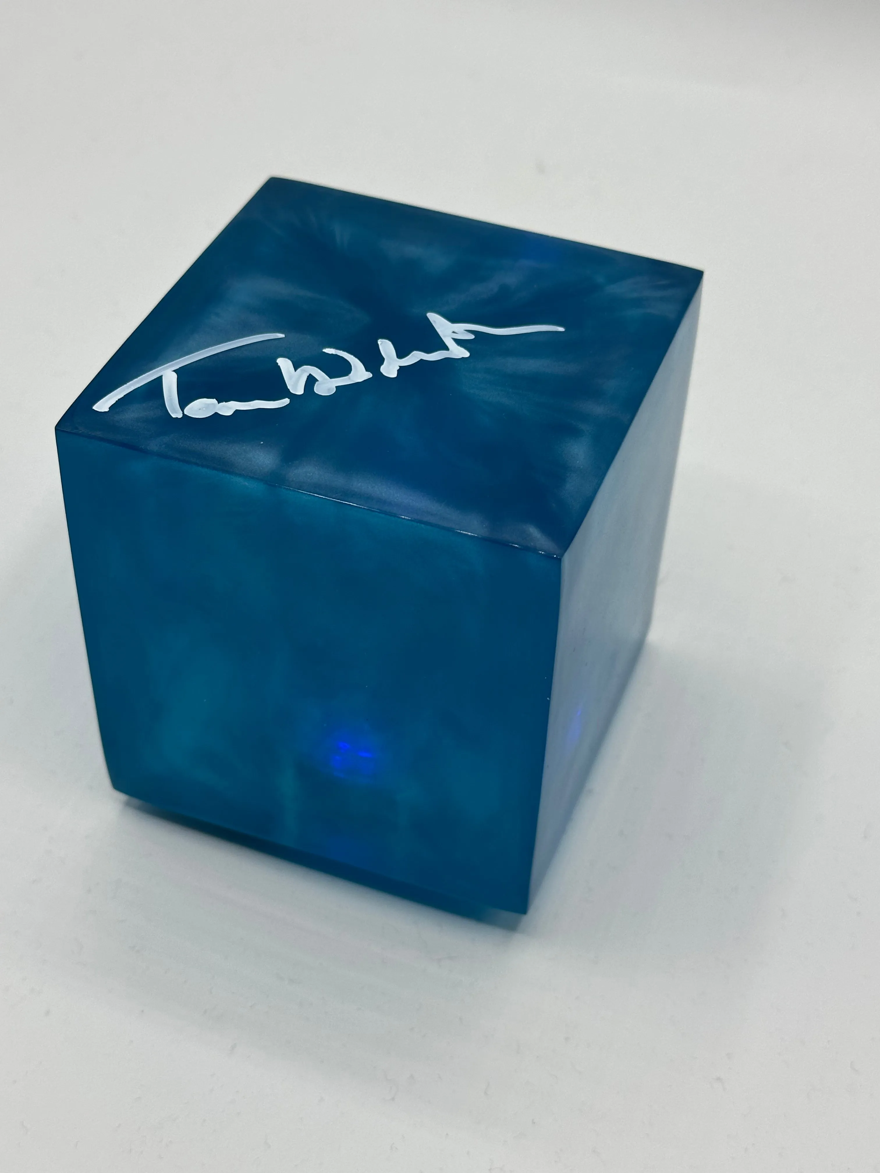 Tom Hiddleston Autographed 4" Tesseract Cube (SWAU)