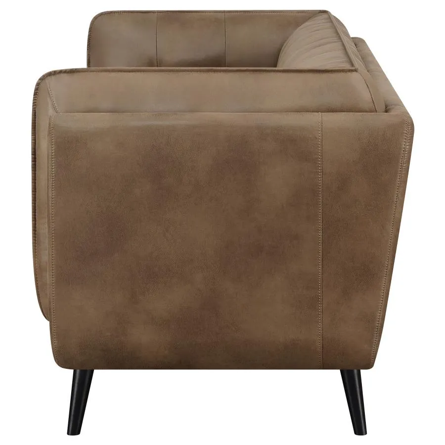 Upholstered Button Tufted Sofa Brown