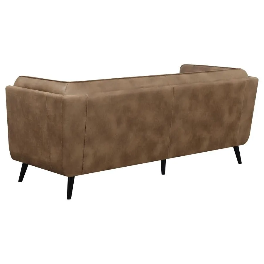 Upholstered Button Tufted Sofa Brown