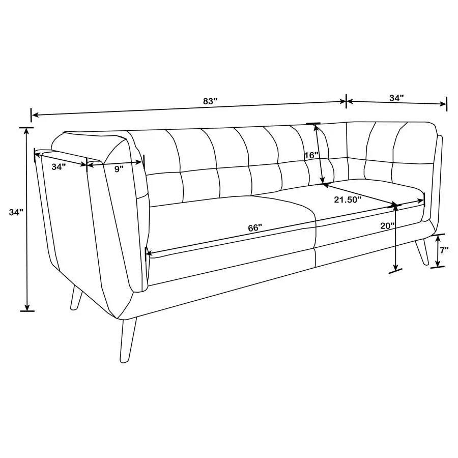 Upholstered Button Tufted Sofa Brown