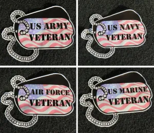 US Dog Tag Veteran Vinyl Decals