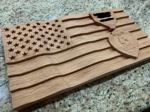 US Flag with Purple Heart