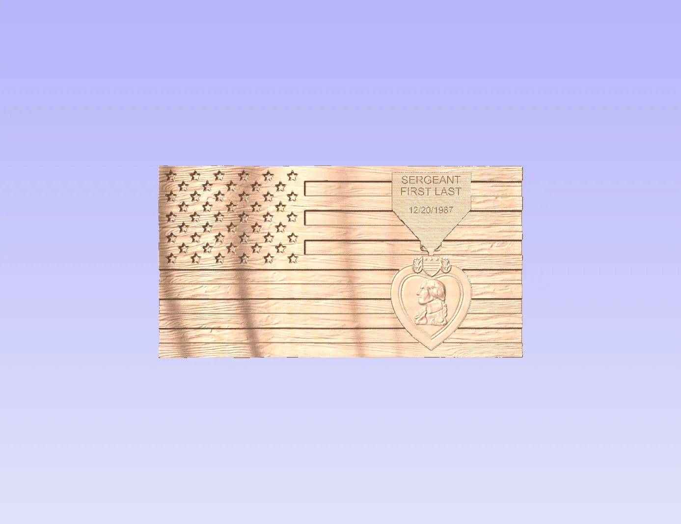 US Flag with Purple Heart