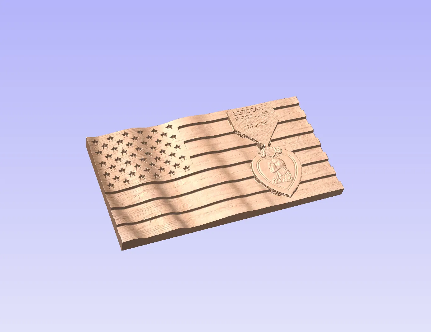 US Flag with Purple Heart