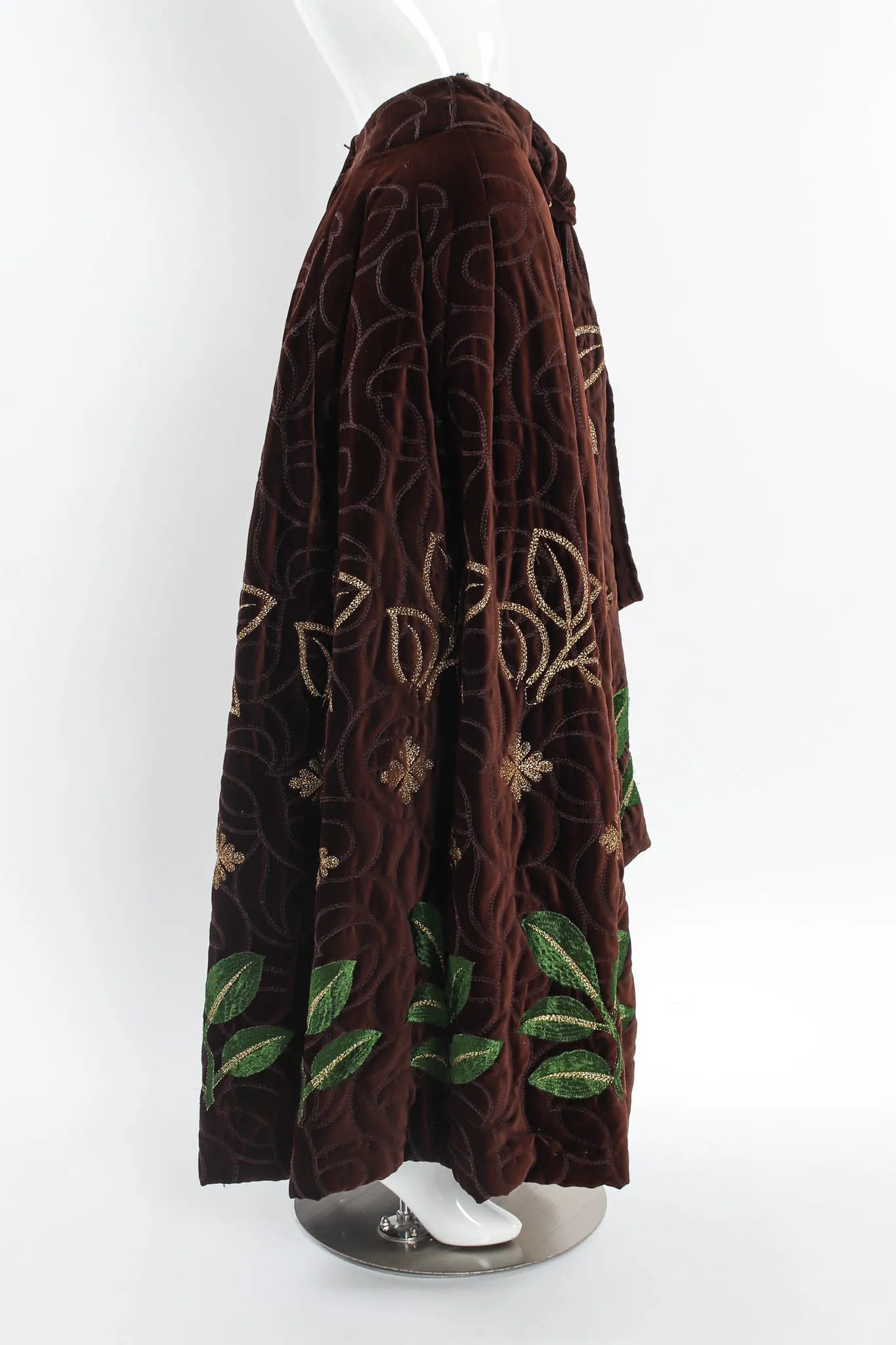 Velvet Leaf Embroidered Top & Skirt Set