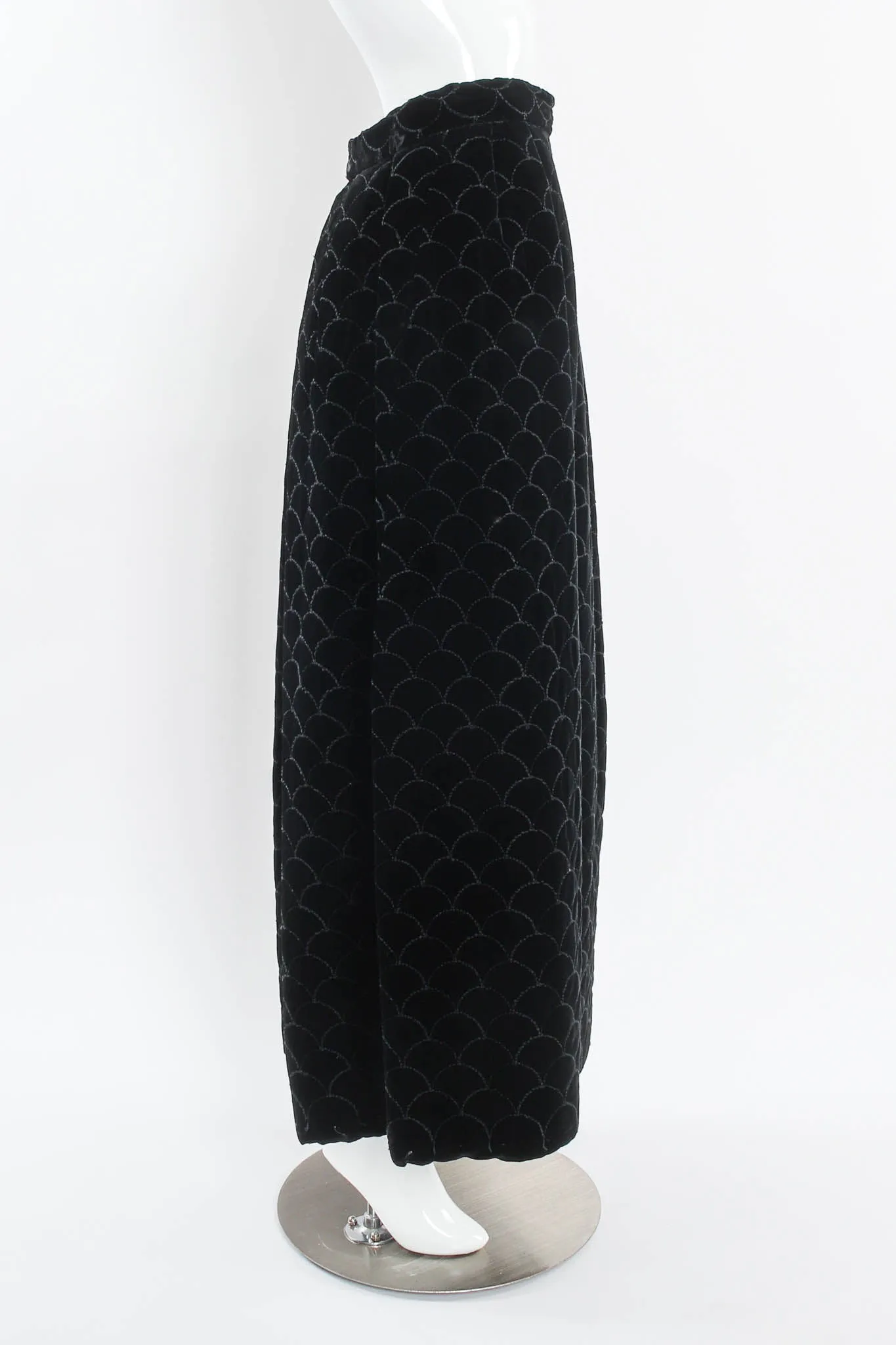 Velvet Scale Pattern Top & Skirt Set