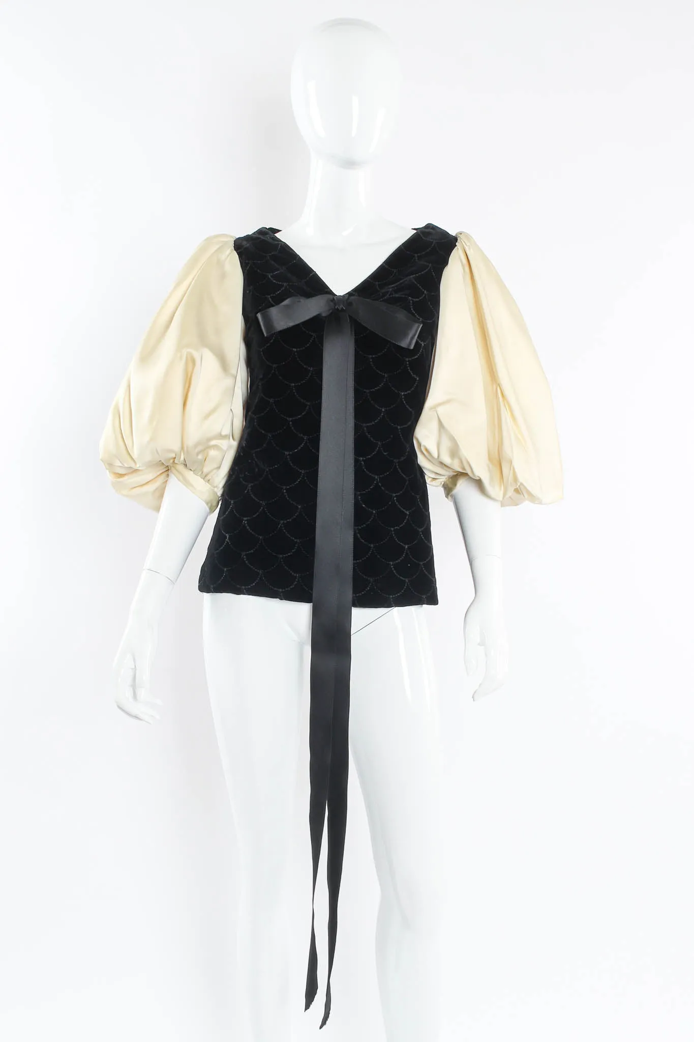 Velvet Scale Pattern Top & Skirt Set