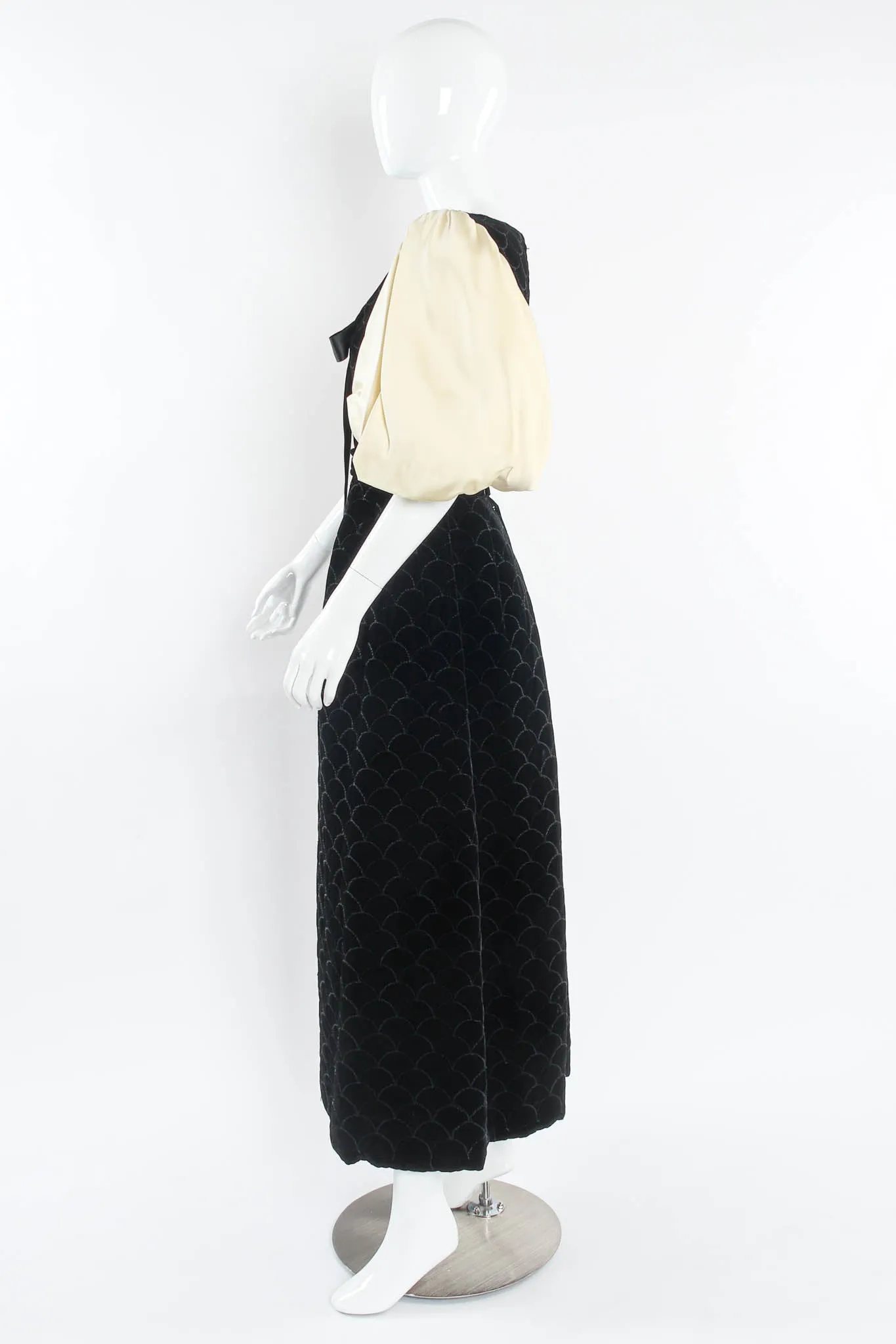 Velvet Scale Pattern Top & Skirt Set