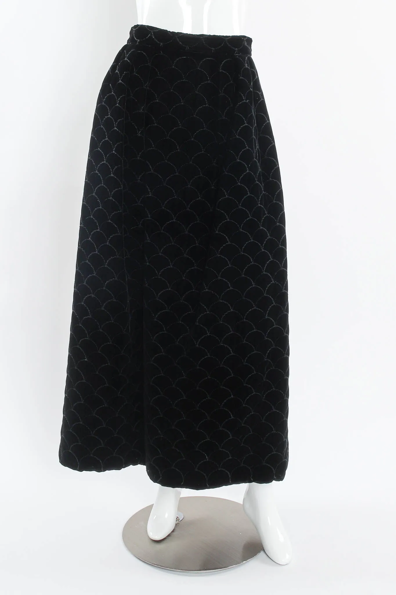 Velvet Scale Pattern Top & Skirt Set