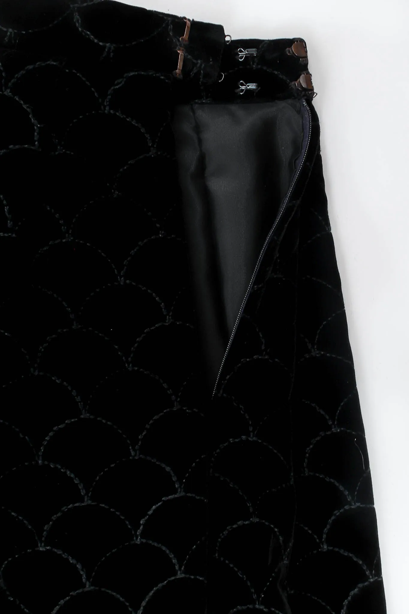 Velvet Scale Pattern Top & Skirt Set