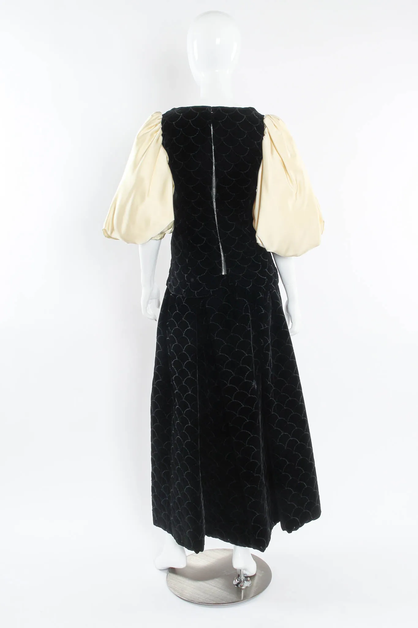 Velvet Scale Pattern Top & Skirt Set