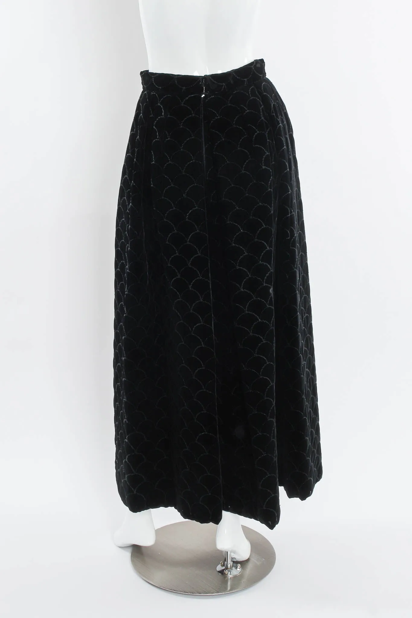 Velvet Scale Pattern Top & Skirt Set