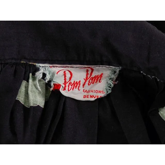 Vintage Ladies Cotton Skirt Fun Jungle Forest  Border Print 1940s 28" Waist