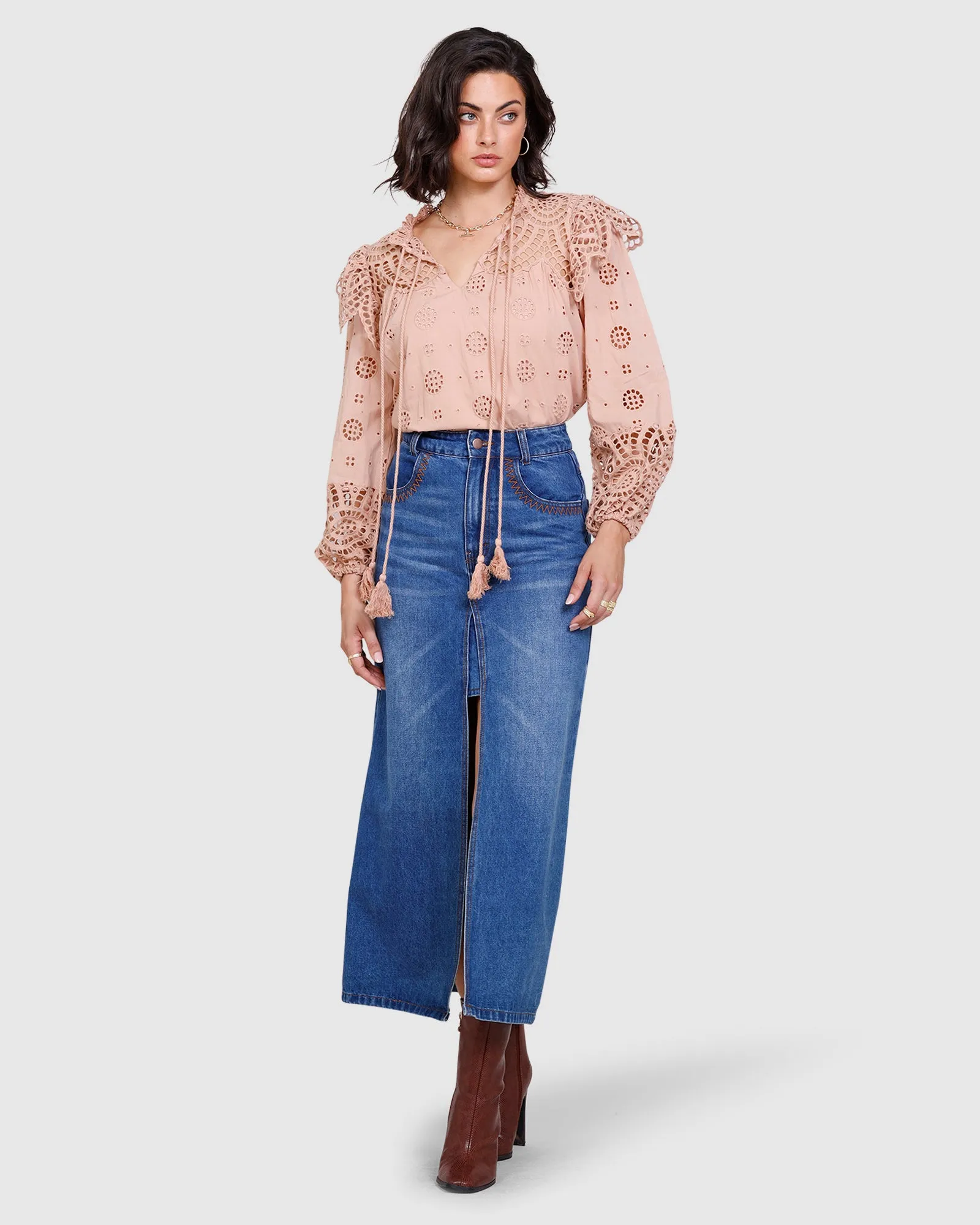 Westbound Blouse - Clay Beige