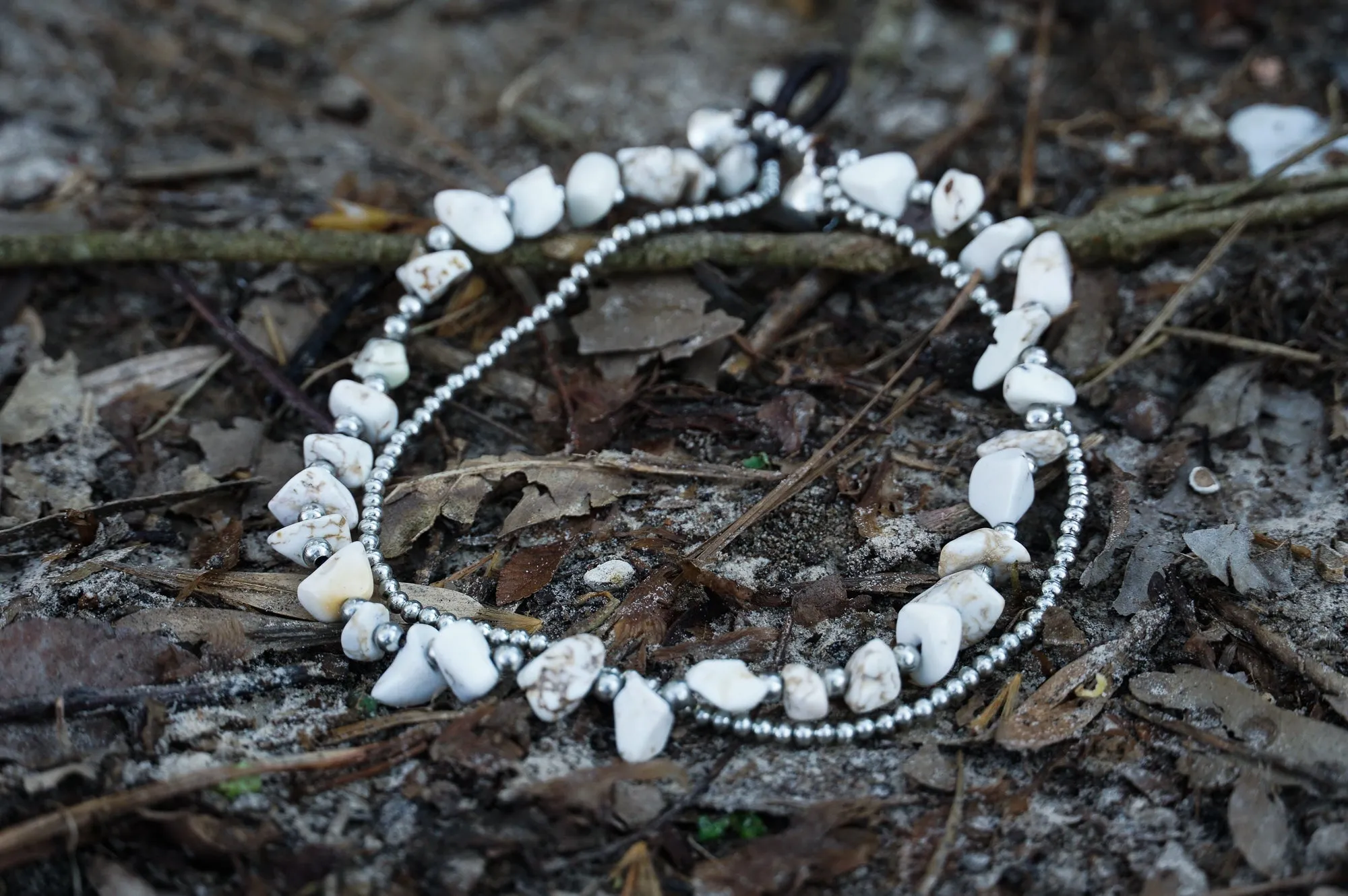 White Howlite Double-Strand Boho Bracelet