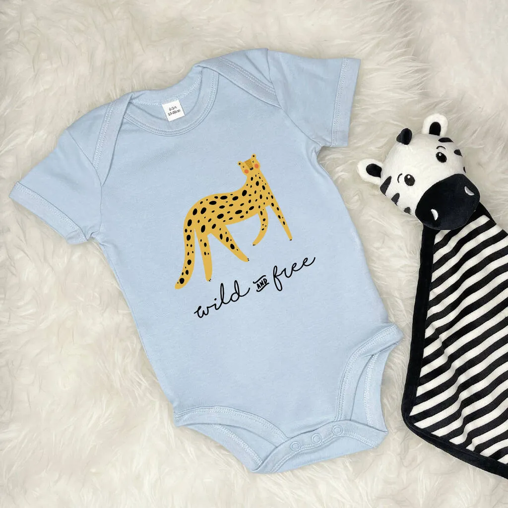Wild And Free Leopard Jungle Babygrow