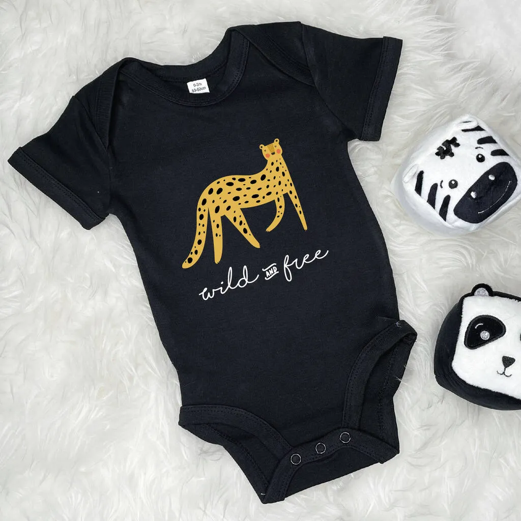 Wild And Free Leopard Jungle Babygrow