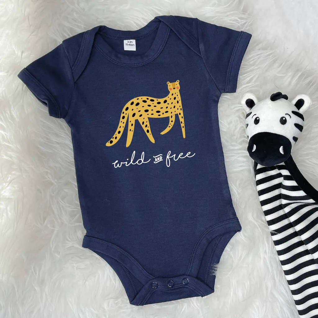 Wild And Free Leopard Jungle Babygrow