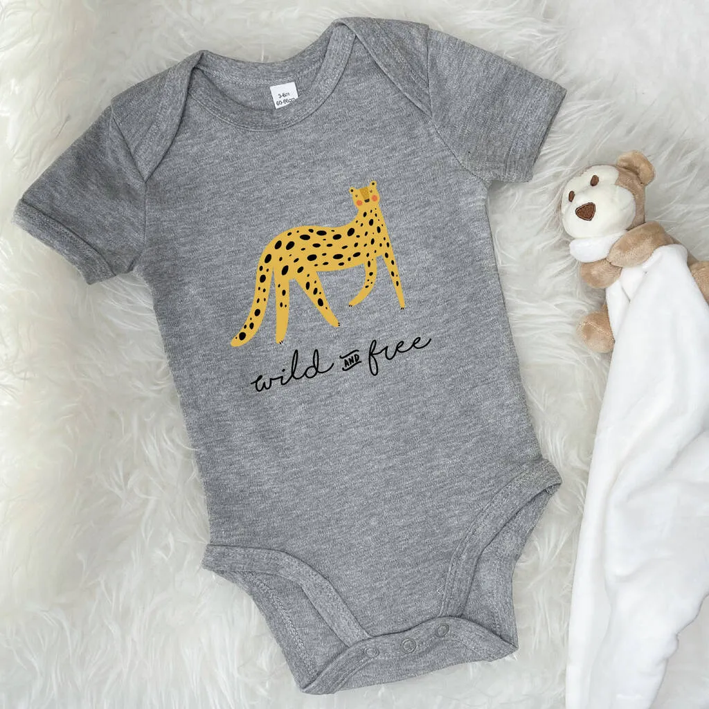 Wild And Free Leopard Jungle Babygrow