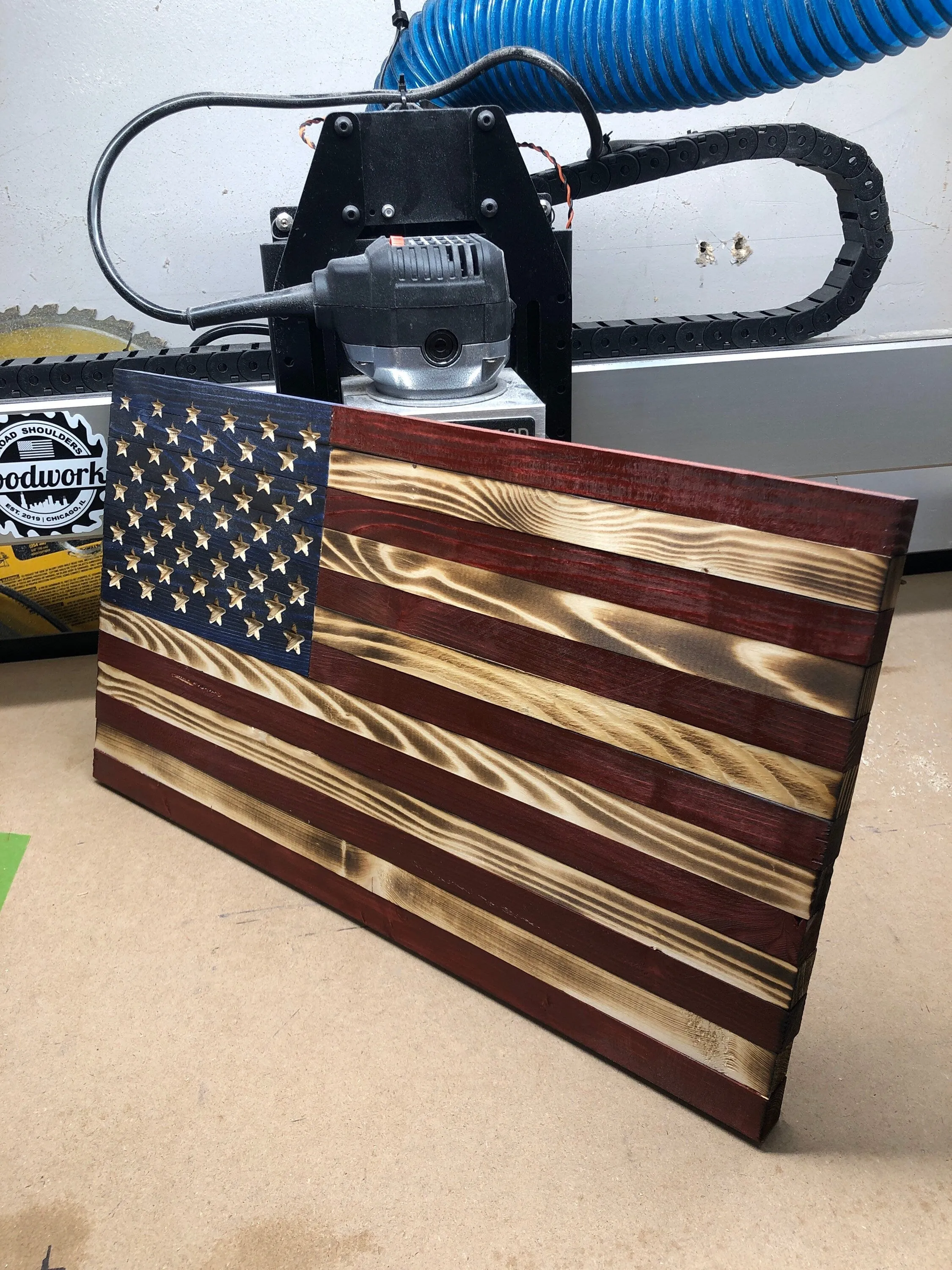 Wooden American Flag  (17.5” x 9”) Small
