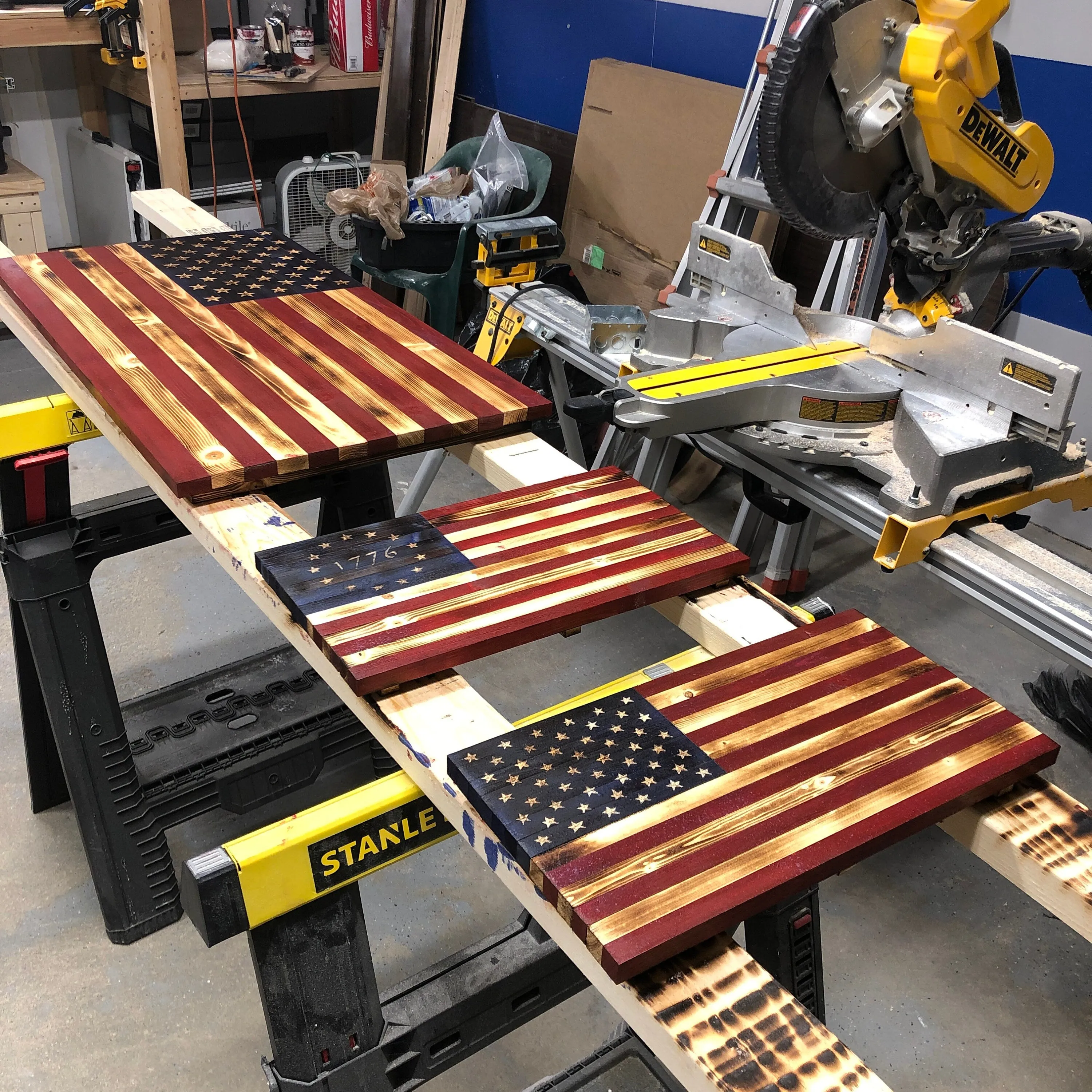 Wooden American Flag  (17.5” x 9”) Small