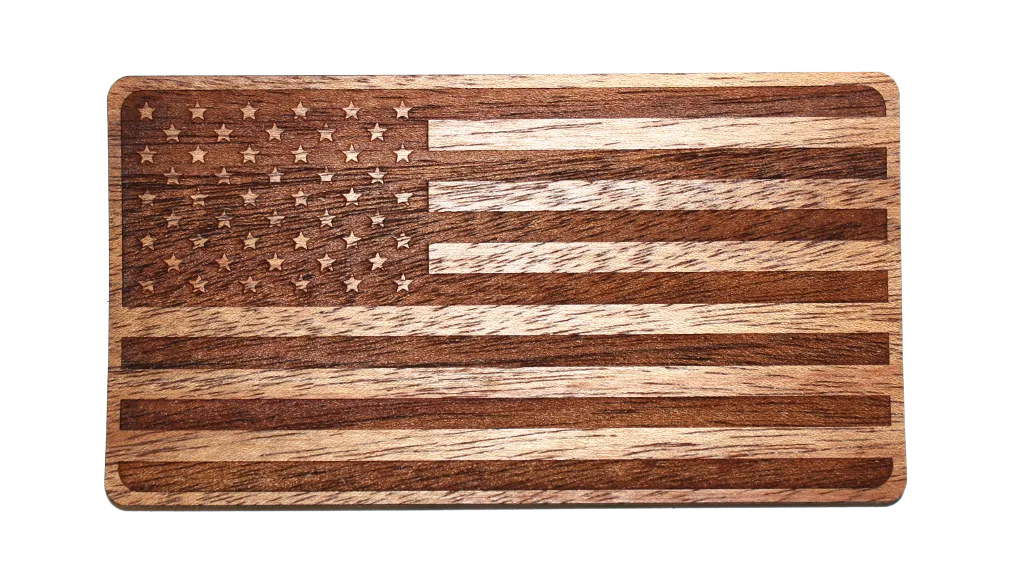 Wooden American Flag Sticker