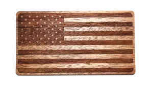 Wooden American Flag Sticker