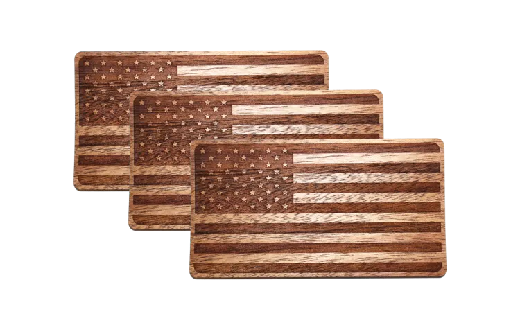 Wooden American Flag Sticker