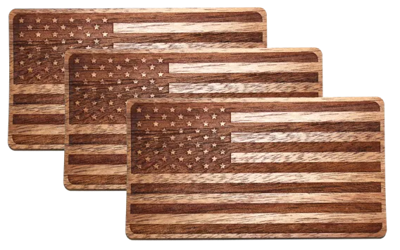 Wooden American Flag Sticker