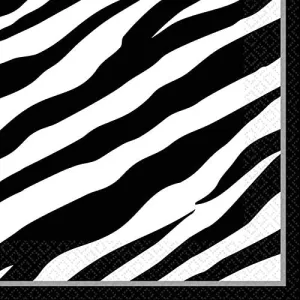 ZEBRA PAPER BEVERAGE NAPKINS