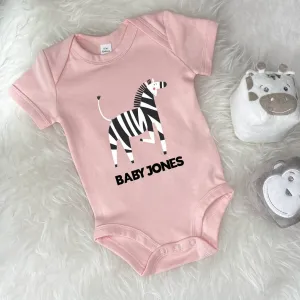 Zebra Personalised Jungle Babygrow