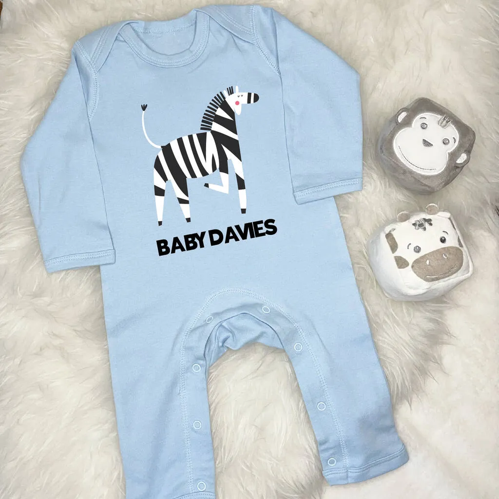 Zebra Personalised Jungle Rompersuit