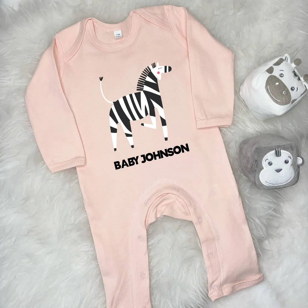 Zebra Personalised Jungle Rompersuit