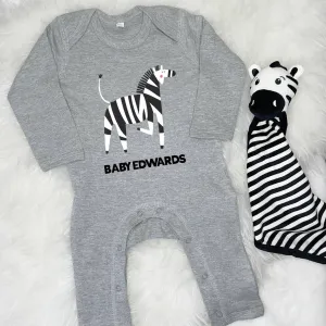 Zebra Personalised Jungle Rompersuit